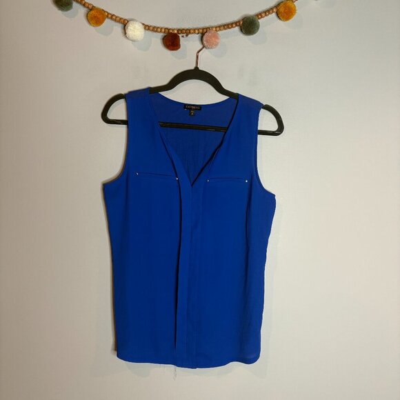Express Tops - 🔆 Express royal blue mixed media sleeveless tank blouse